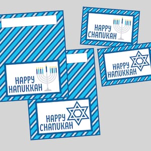 Hanukkah Gift Tags and Bag Toppers. Chanukah, Hanukkah Treat Tags and Toppers. Instant Digital Download. Menorah, Star of David Tags