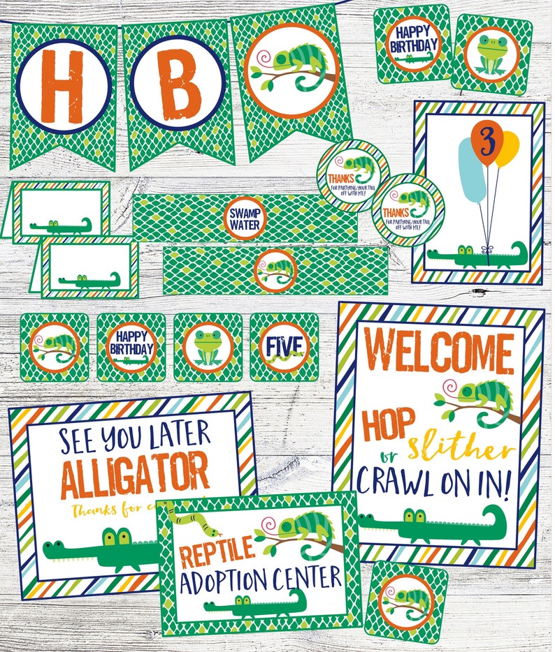 Reptile Party Decoration Package. Printable Birthday Party. - Etsy