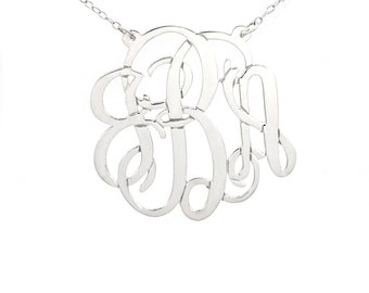 Collana con monogramma personalizzato/argento sterling