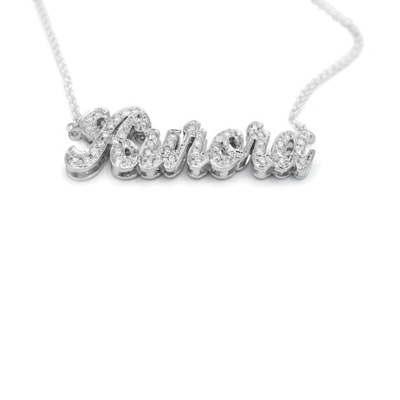 Double name necklace white gold deals