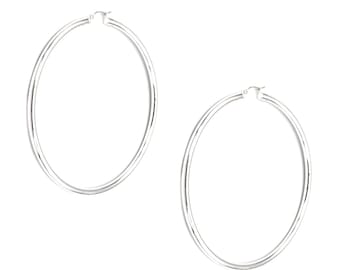 Handmade 925 Sterling Silver Extra Large Hoop Earrings - Etsy