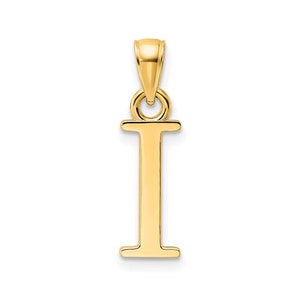 Solid Gold Initial Pendant Letter I