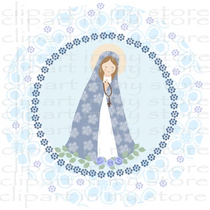 Virgen Maria clipart, Bautismo, Comunion, Archivos Jpg, Png 300 dpi