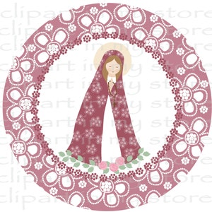 Virgen Maria clipart, Bautismo, Comunion, Archivos Jpg, Png 300 dpi