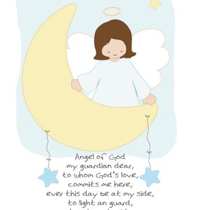 Guardian Angel Prayer Digital Download Angel Printable Wall - Etsy