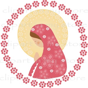 Virgen Maria clipart, Bautismo, Comunion, Archivos, Jpg, Png 300 dpi