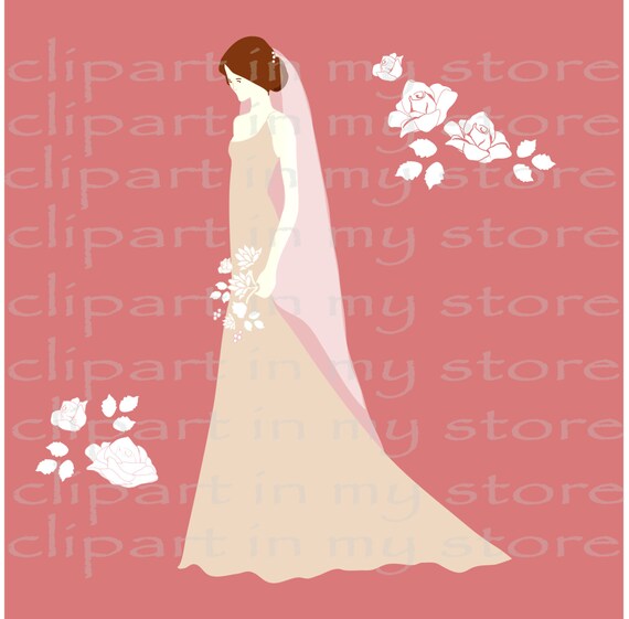 Elegant Silhouette Brides Set 2 Clip Art, Bridal Shower, Wedding  Invitation, Card, Print, Digital Clipart, Fashion Illustration - Etsy