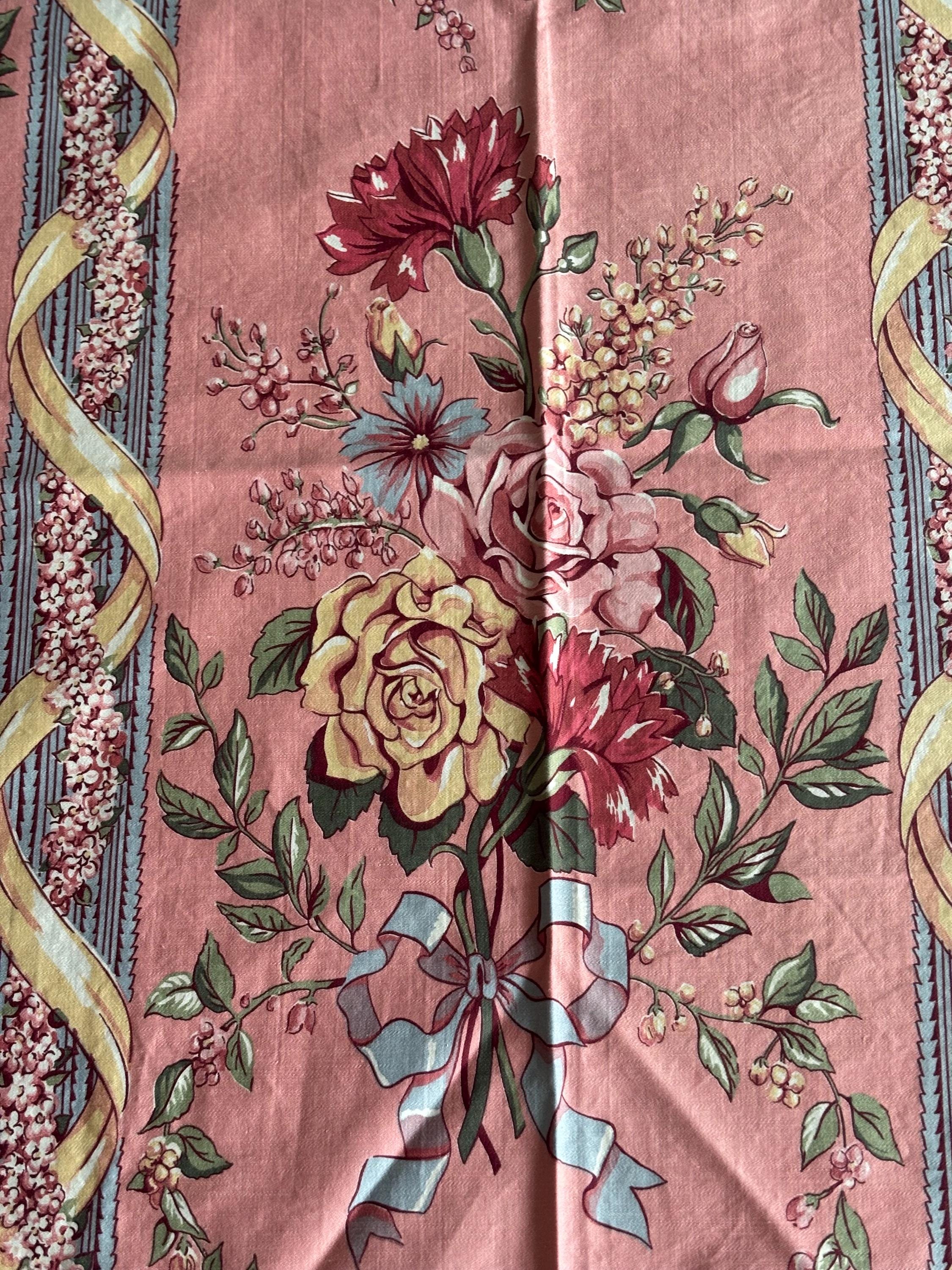 Vintage Blue Floral Chintz Fabric - Etsy