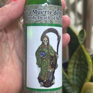 Santa Muerte del Dinero (Holy Death of Money) Green Spiritual Cologne by Crusellas & Co. 7 oz/ 207ml