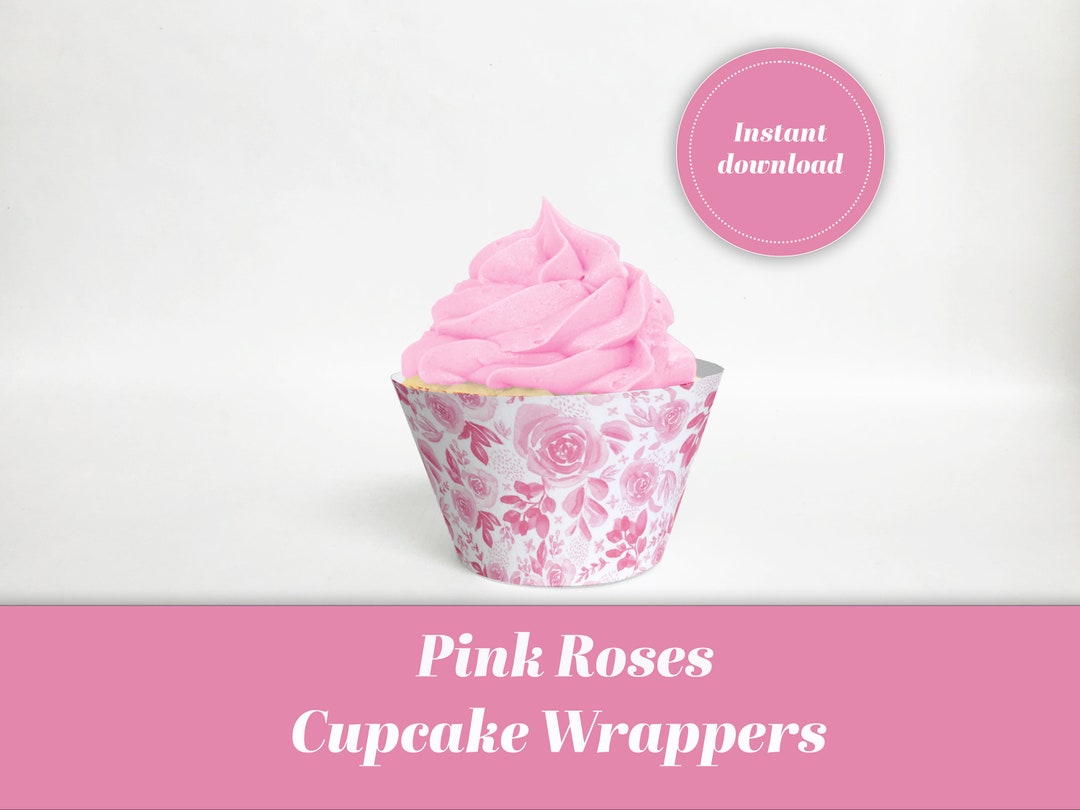 50-Pack Muffin Liners - Floral Watercolor Cupcake Wrappers Paper Baking Cups