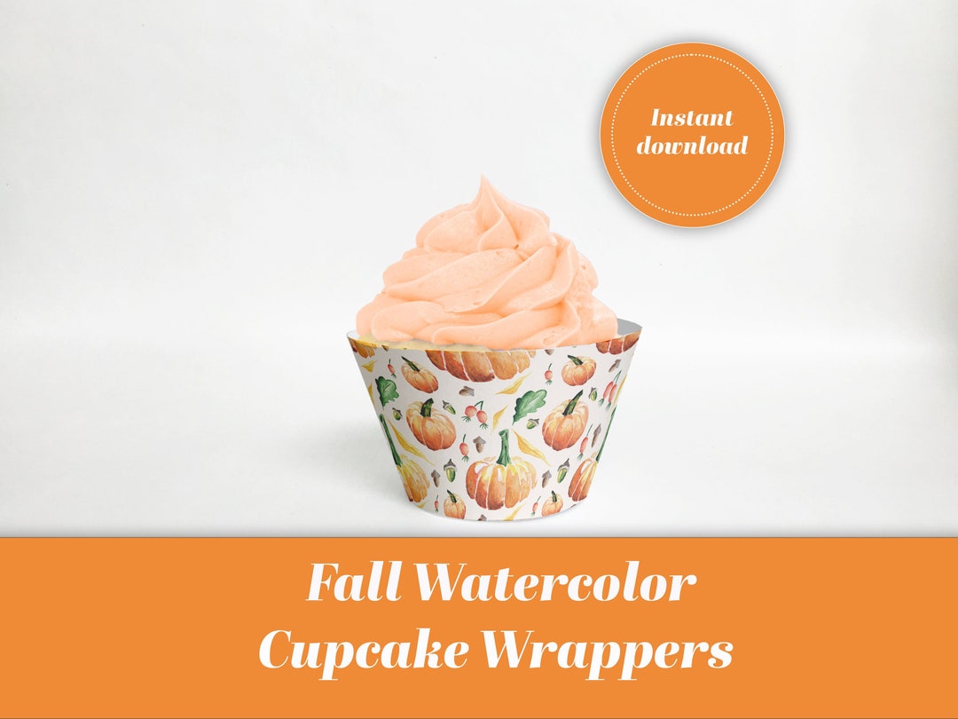 Fall Cupcake Wrappers Printable Instant Download Pumpkin Etsy