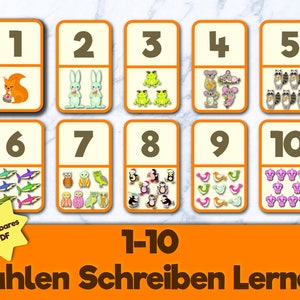 Zahlen Schreiben Lernen / 1-10 kindergarten zählen / Zahlen Karteikarten / Vorschulpädagogisches Lernspielzeug Geschenke  Kleinkinder