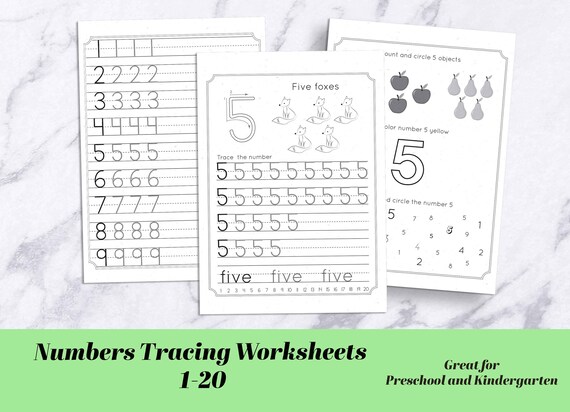 number tracing worksheets pdf traceable numbers preschool etsy uk