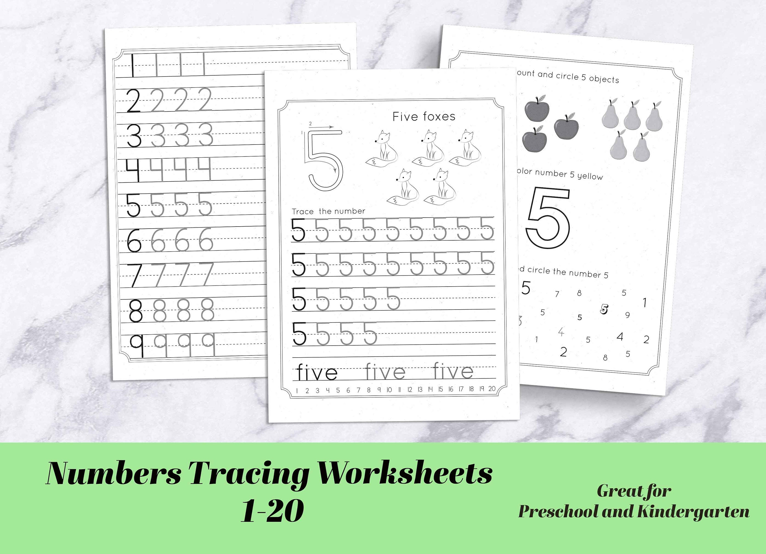number tracing worksheets pdf traceable numbers preschool etsy