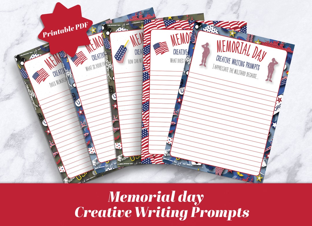 Memorial Day Writing Prompts Printable / Patriotic Games