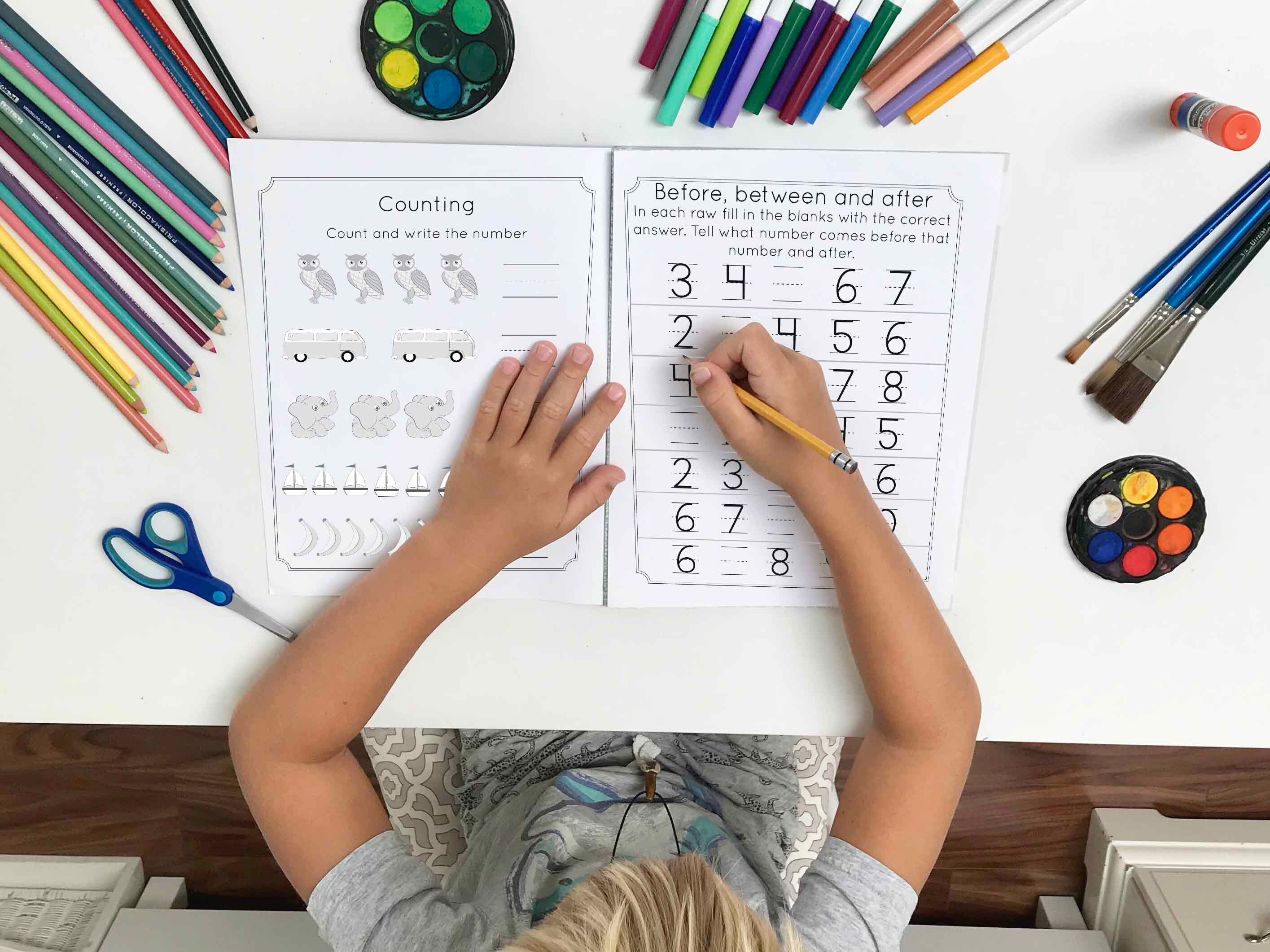 Preschool counting worksheets / printable pdf / Counting / | Etsy