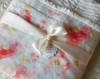 Woodland Fawn Infant Baby Toddler Crib Quilt Blanket Ultra Soft Faux Fur Minky Mint Coral White Toddler Play Stroller Car Baby Girl Shower