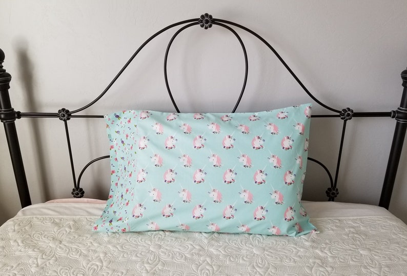 UNICORN Cotton Pillow Case Floral Pink Mint Purple Valentine Easter Christmas Grand Daughter Teen Little Girls Birthday Friend Party Gift