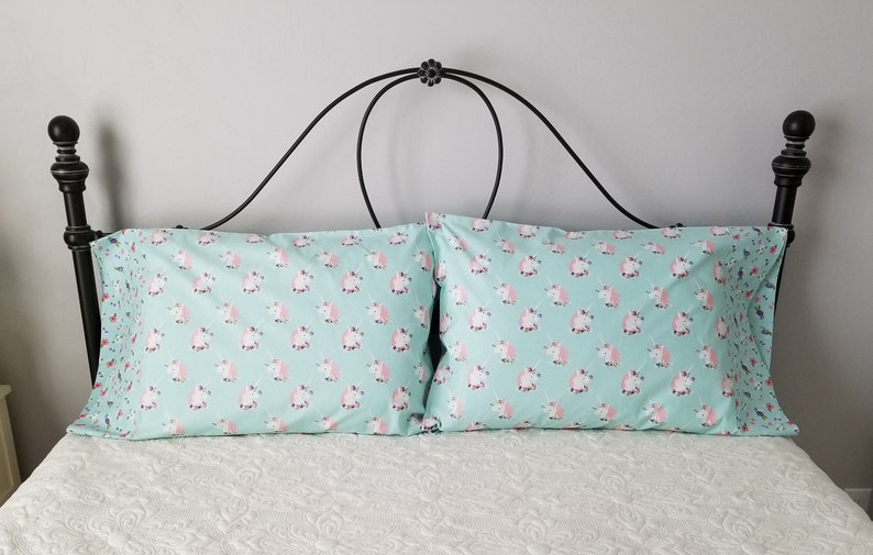 UNICORN Cotton Pillow Case Floral Pink Mint Purple Valentine Easter Christmas Grand Daughter Teen Little Girls Birthday Friend Party Gift