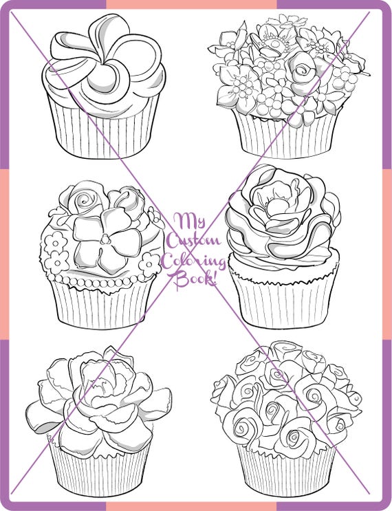 Download Download Floral Cupcake Coloring Page | Etsy