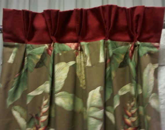 Tropical Fan Pleated Panels Window Etsy