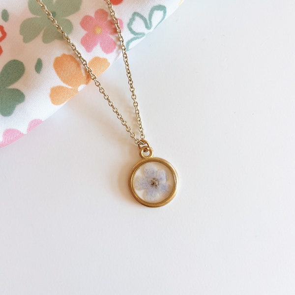 Pressed Flower Necklace Etsy