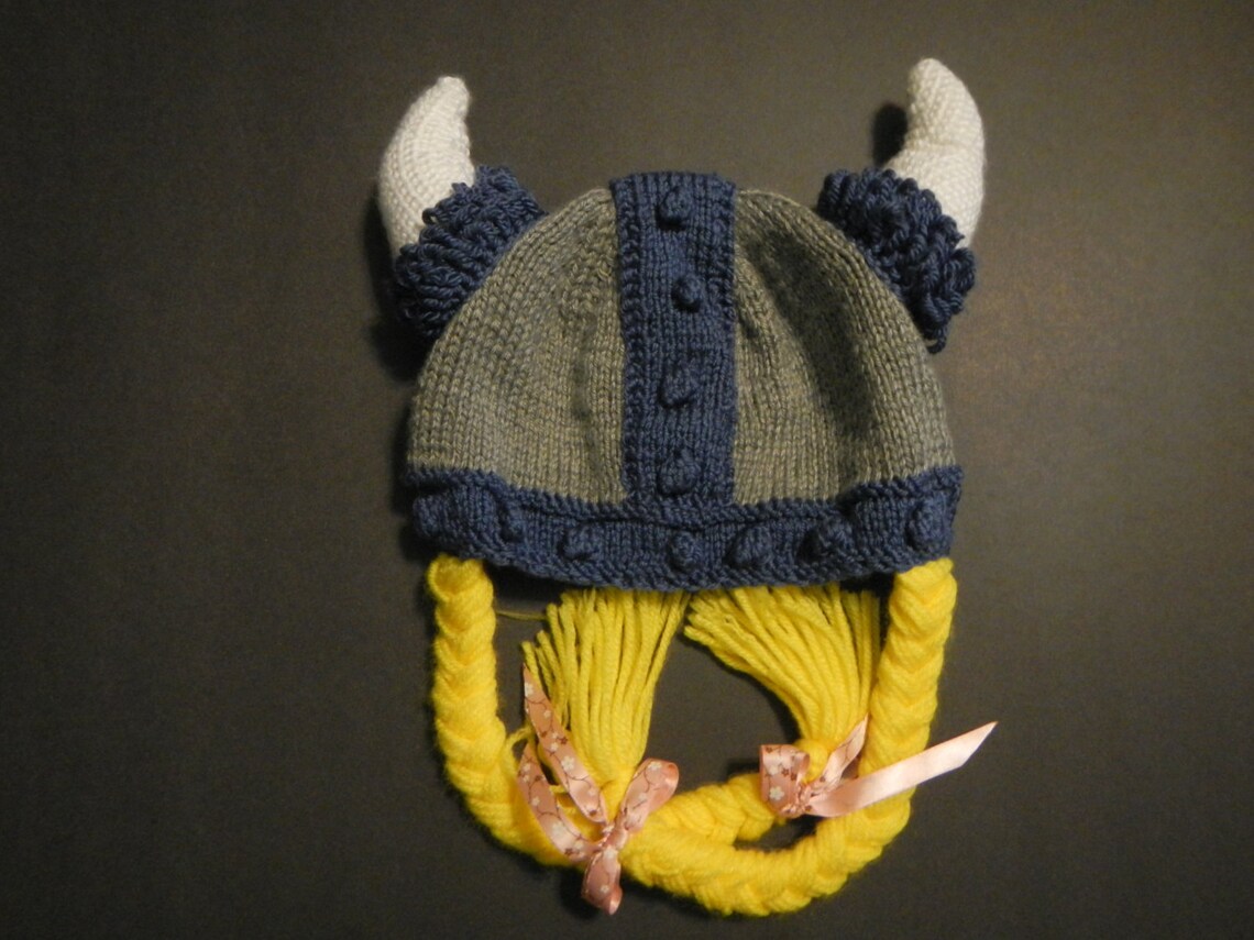Knitted Viking Hat Etsy