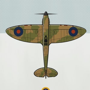 Battle of Britain - Supermarine Spitfire - World War 2 Fighter Plane - Digital Illustration Print