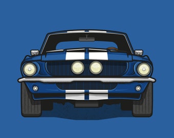 1967 Shelby Mustang GT500 – Digital Illustration Print