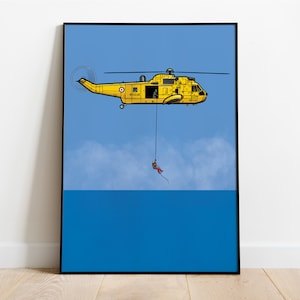 RAF Westland Sea King Helicopter - Digital Illustration Print