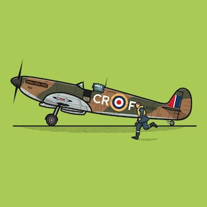 Personalised Supermarine Spitfire – Scramble, Scramble – World War 2 British Fighter Plane – Pop Art Style Digital Illustration Print