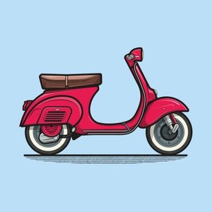 1960's Piaggio Vespa 90 – Vintage Italian Style – Digital Illustration Print