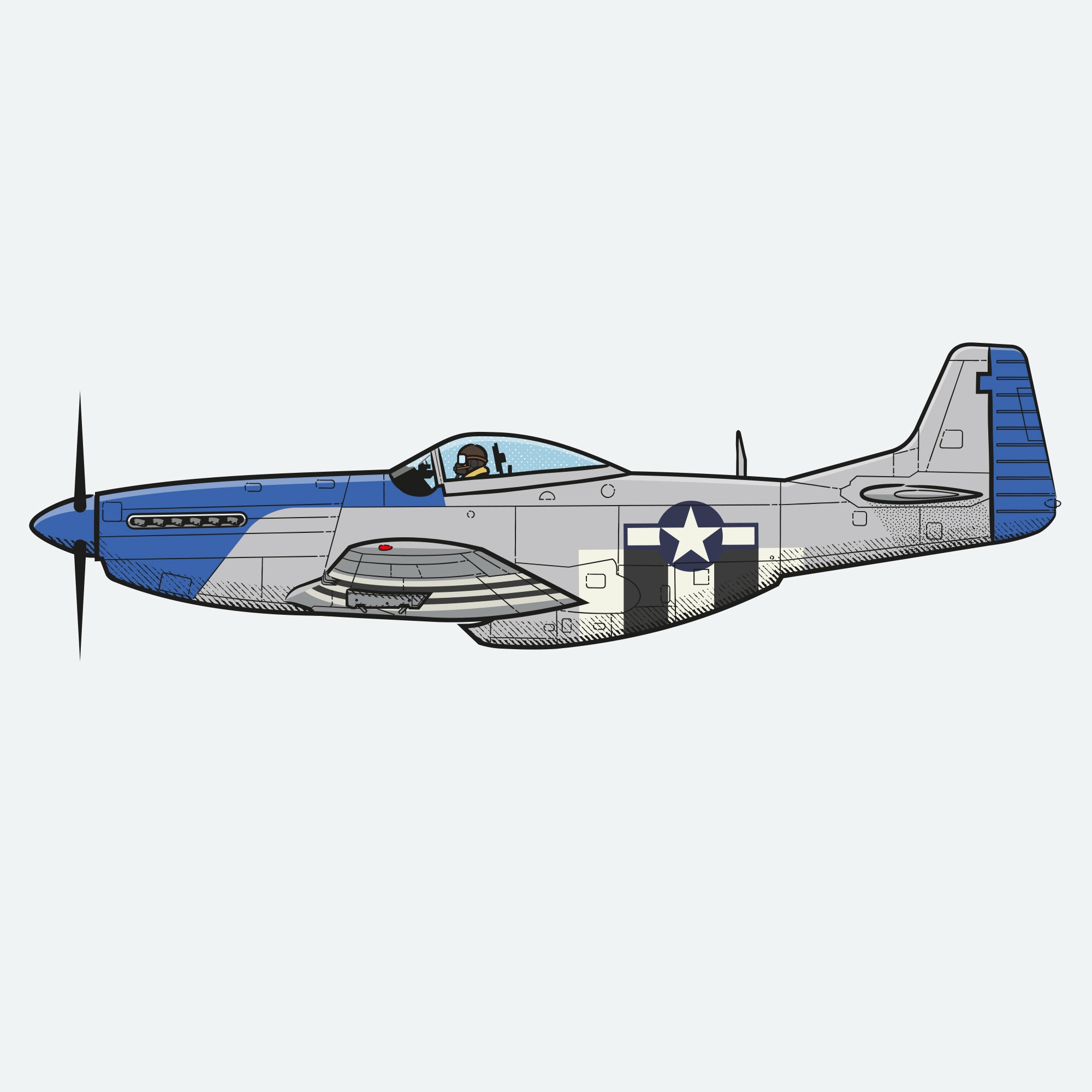 P51 Mustang Legendary World War 2 American Fighter Plane - Etsy