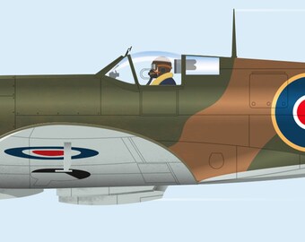 イギリス空軍主力レシプロ戦闘機「スピットファイア」のvectorイラスト画 イギリス空軍のスピットファイア戦闘機イラスト - No: 23982677｜無料