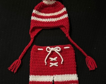 MÖNSTER Virkad Hockeyoutfit för Nyfödd