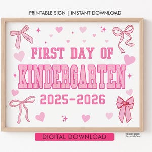 Cartello per il primo giorno di scuola materna, fiocco stampabile, cartello per il primo giorno di scuola, accessorio fotografico, cartello per il primo giorno di scuola digitale, DOWNLOAD IMMEDIATO