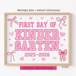 Cartello per il primo giorno di scuola materna, fiocco stampabile, cartello per il primo giorno di scuola, accessorio fotografico, cartello per il primo giorno di scuola digitale, DOWNLOAD IMMEDIATO