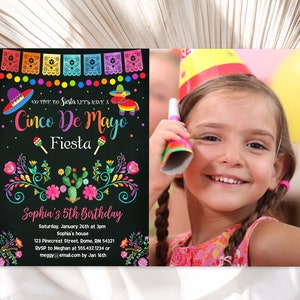 Cinco de Mayo uitnodiging, BEWERKBARE Cinco de Mayo Fiesta foto-uitnodiging, Mexicaanse uitnodiging, Cinco de Mayo, digitaal bestand, INSTANT DOWNLOAD