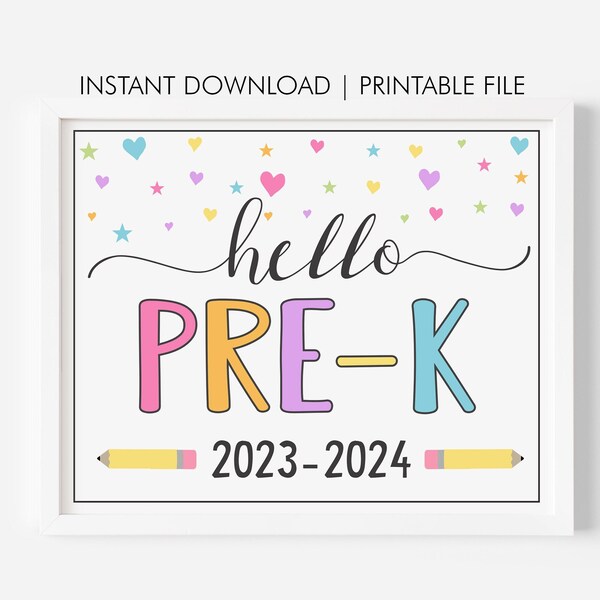 Hello Pre K Printable - Etsy