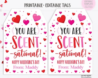 You are Scent-Sational Valentine's Day Tag  Staff Candle Essential Oils  Potpourri  Appreciation Teacher PTO Thank you  Download Printable