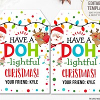 Editable Play Dough Gift Tag Digital Download Doh Christmas Gift Tag ...