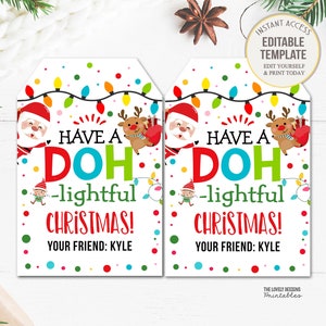 Christmas Gift Tags Have a Dough lightful Christmas Printable Holiday