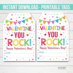 Étiquettes cadeaux You rock pour la Saint-Valentin, imprimable Pop Rocks pour la classe des enfants, étiquette à bague en bonbon pour la Saint-Valentin, ami enseignant, TÉLÉCHARGEMENT IMMÉDIAT