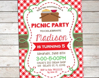 picnic invitation etsy