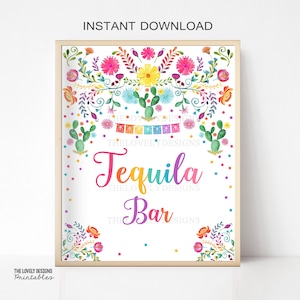 Fiesta Tequila Bar Sign: Mexican Party Decor (Digital Download)