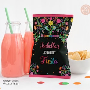 EDITABLE Fiesta Chip Bag Wrapper Fiesta Birthday Chalkboard Label Fiesta Mexican Party Cactus Favor Bag Snacks Label PRINTABLE DOWNLOAD FTC5