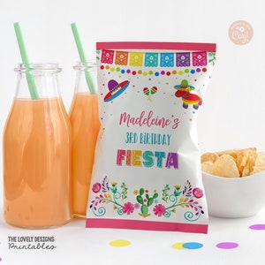 EDITABLE Piñata Fiesta Chip Bag Wrappers Pinata Fiesta Girl Birthday Fiesta Mexican Favor Bags Snacks Label Cinco de Mayo PRINTABLE DOWNLOAD