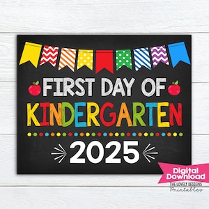 Erster Tag im Kindergarten Zeichen: Kreidetafel Fotorequisite (Printable Sofortiger Download)