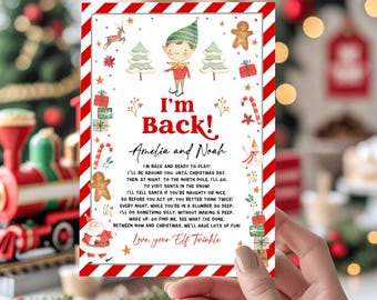 Editable Elf Arrival Letter Return Letter Christmas Elf I'm Back Elf Letter From Your Elf Printable Template Welcome Christmas Elf
