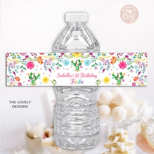 EDITABLE Fiesta Water Bottle Label Fiesta Girl Birthday Party Fiesta ...